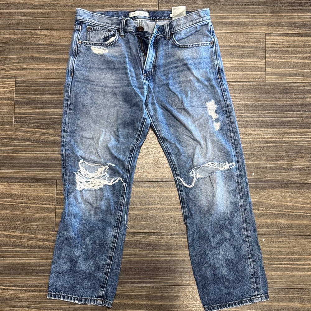 Banana Republic Relaxed Fit Distressed Blue Jeans